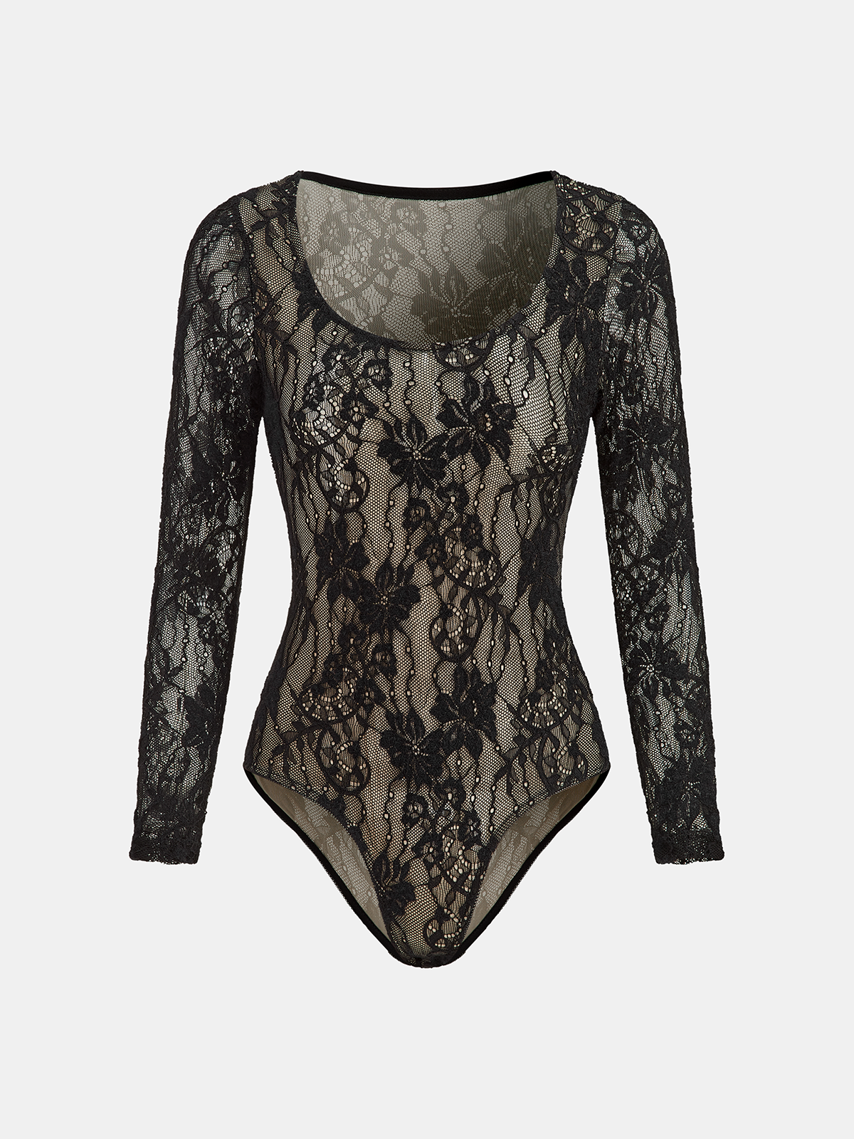 Floral Lace Long-Sleeve Bodysuit