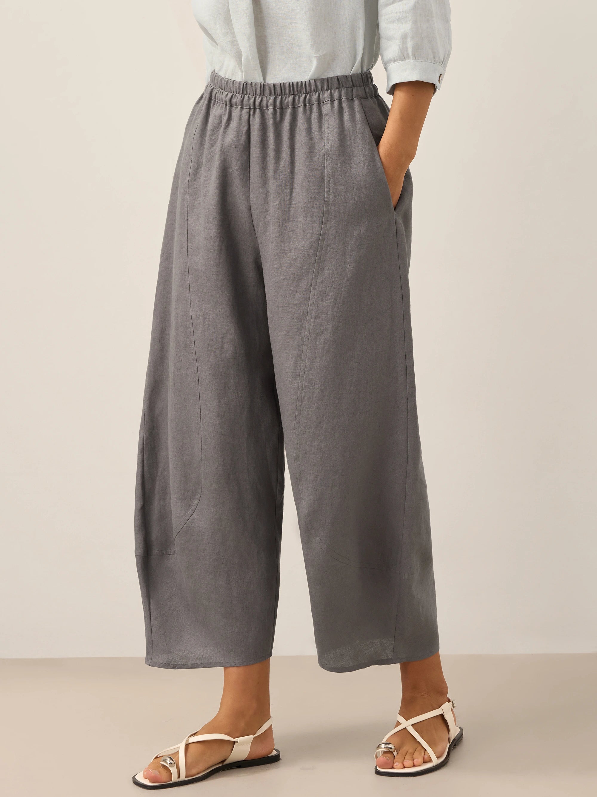100% Linen Classic Ankle Pants ZOE