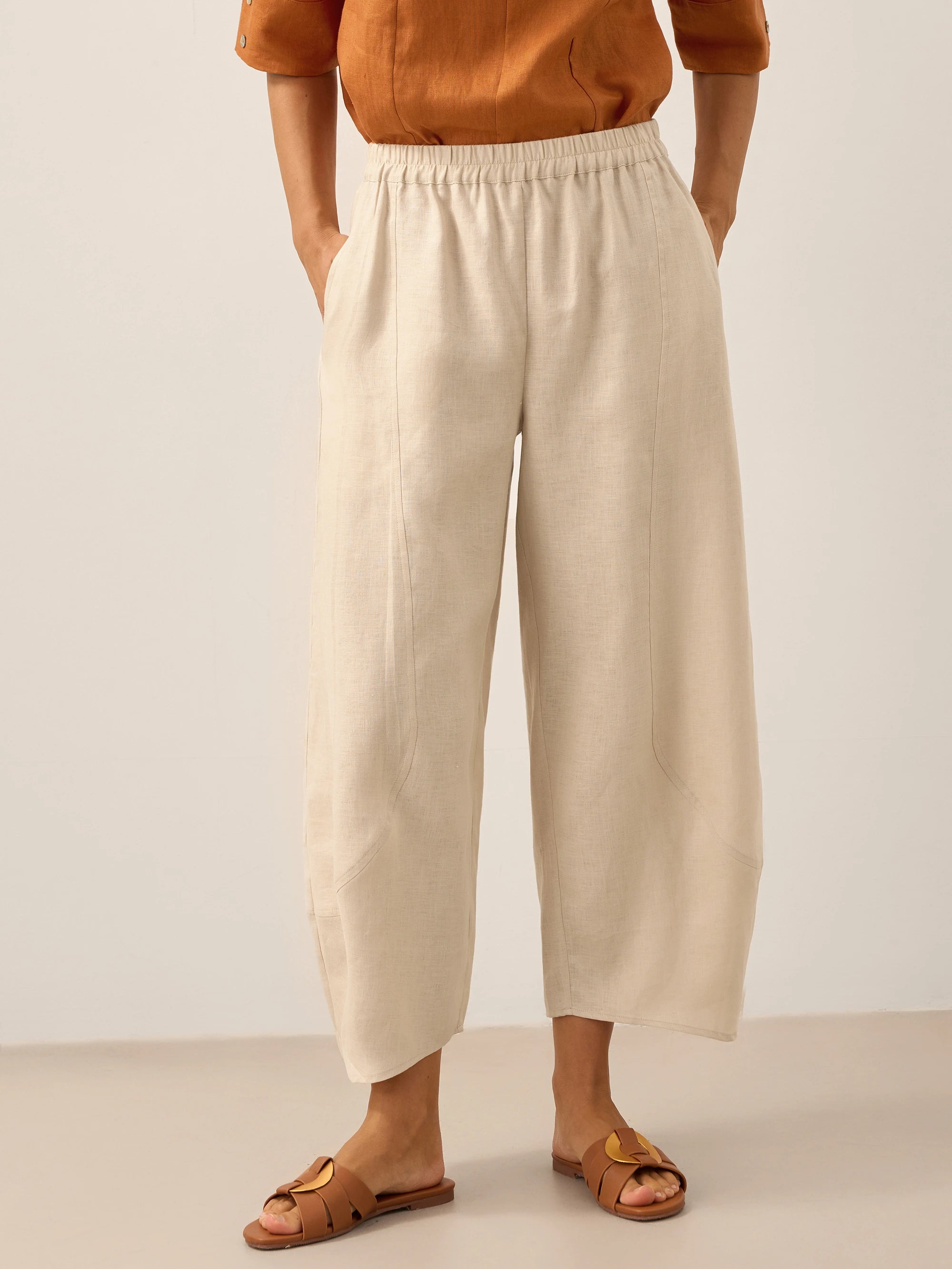 100% Linen Classic Ankle Pants ZOE