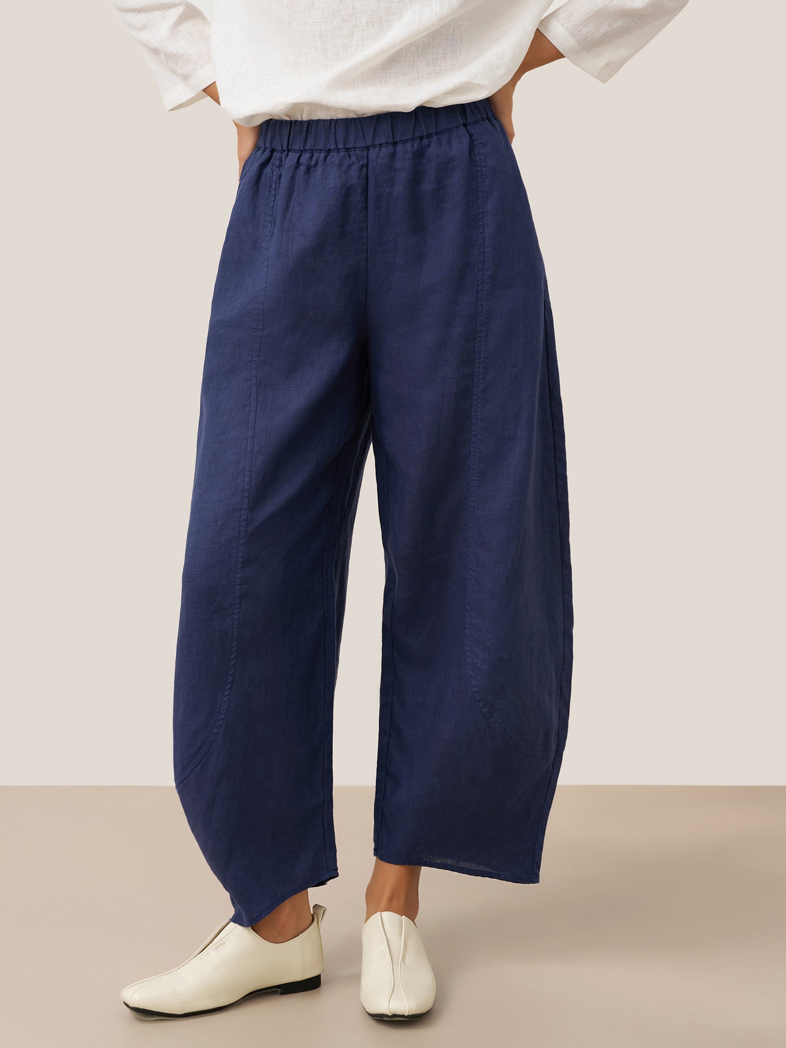 100% Linen Classic Ankle Pants ZOE