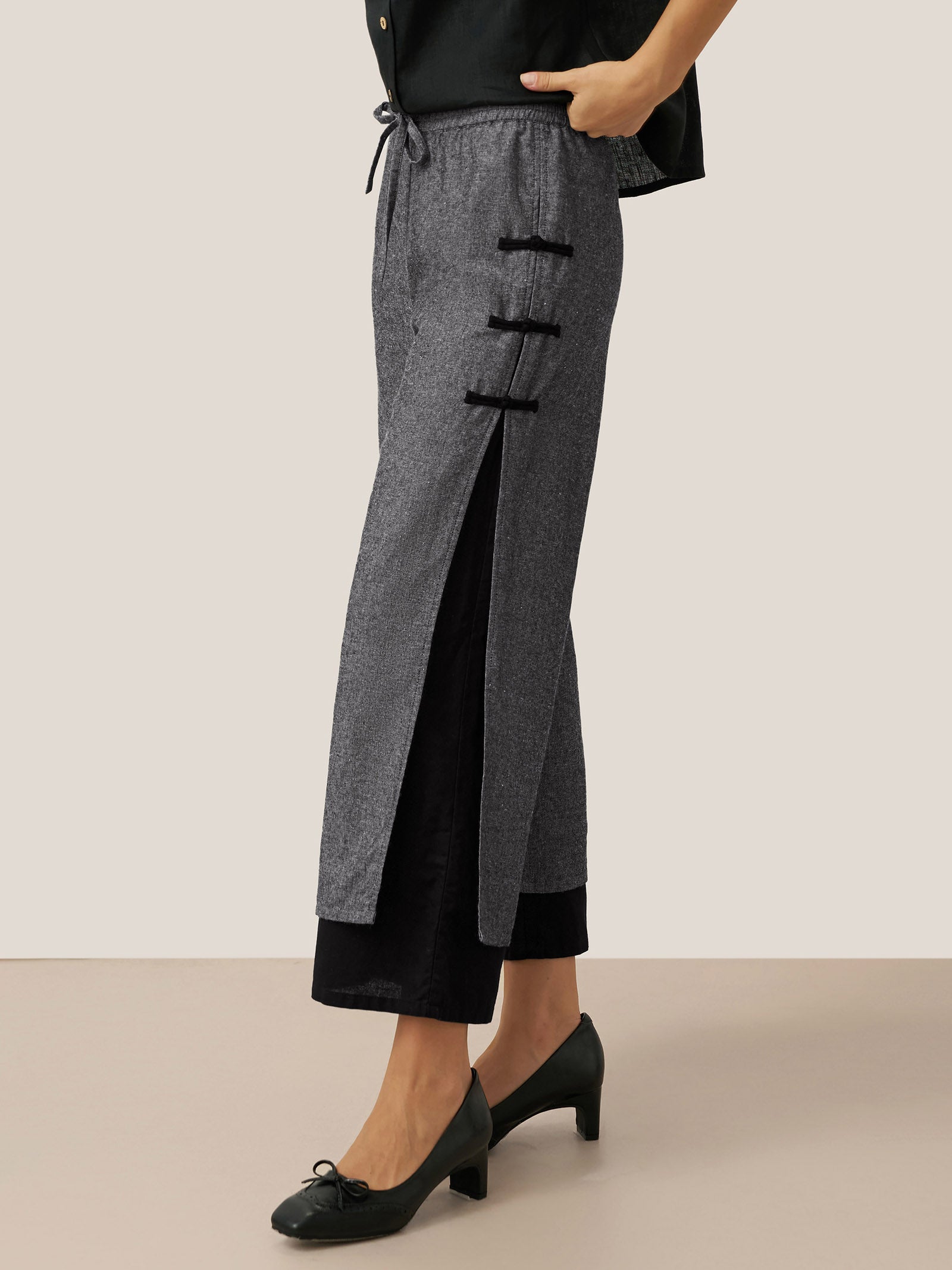 Linen Double Layer Handmade Capri Pants STELLA