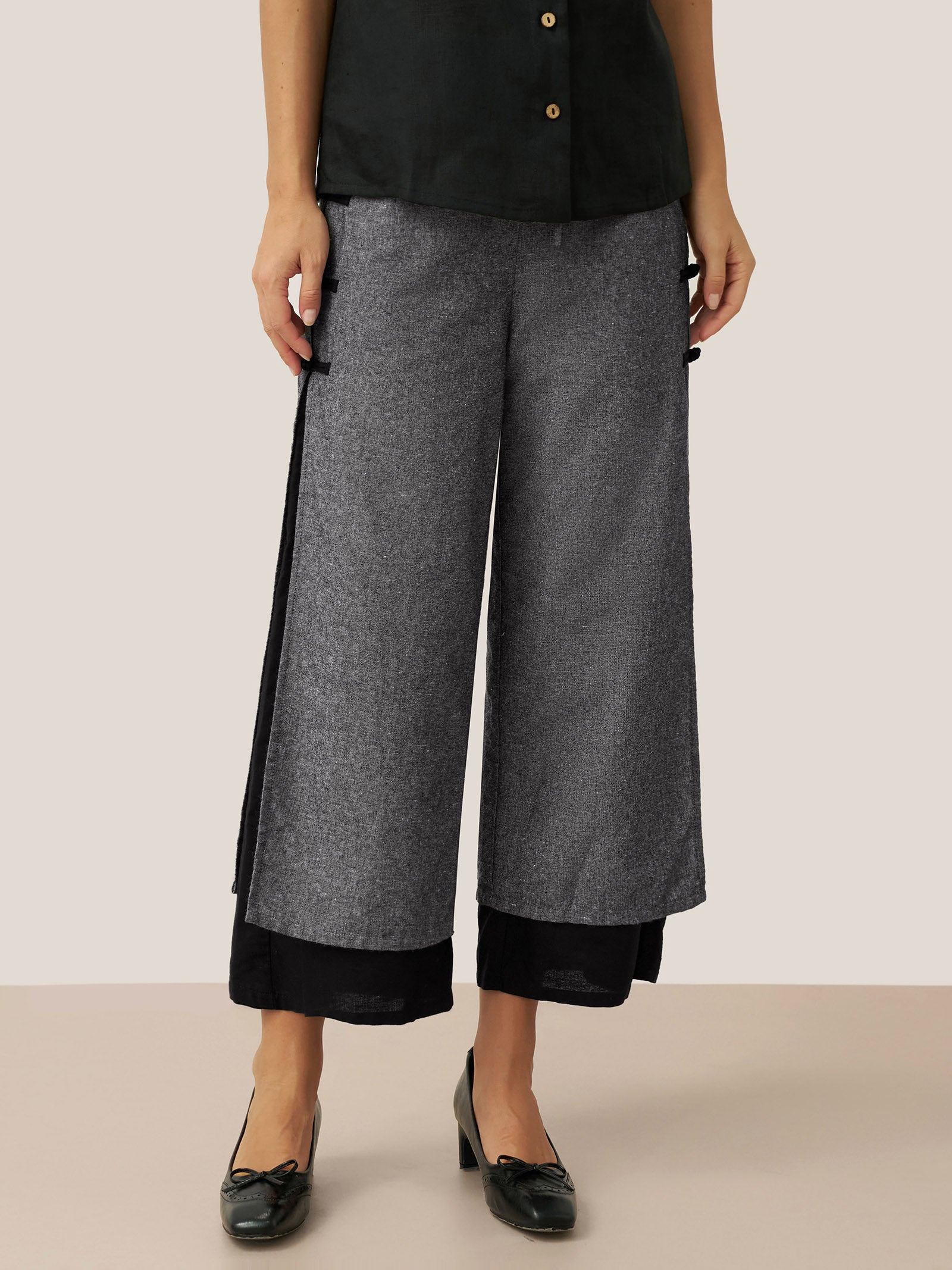 Linen Double Layer Handmade Capri Pants STELLA