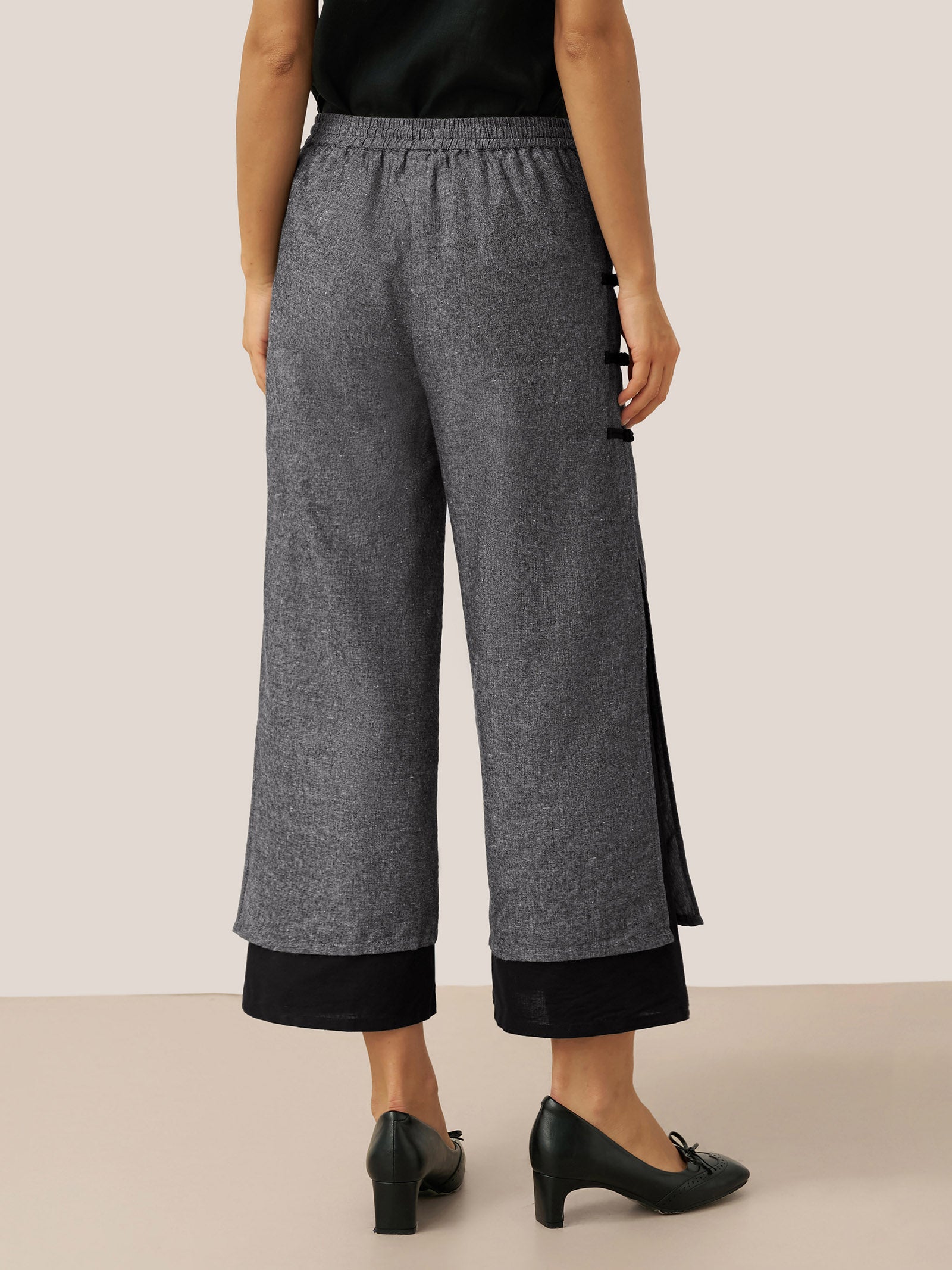 Linen Double Layer Handmade Capri Pants STELLA